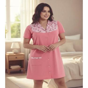 Imagem de Penhoar camisola aberta Plus Size Nº 54 ao 60 - Formosa, Rosê, 58