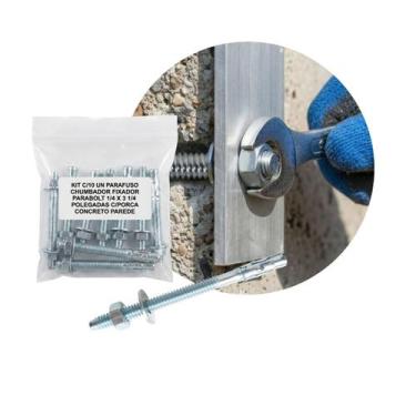 Imagem de Kit C/10 Un Parafuso Chumbador Fixador Parabolt 1/4 X 3 1/4 Polegadas 