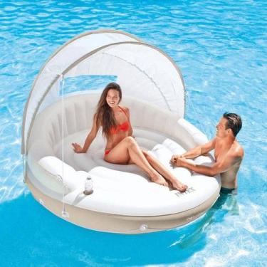 Imagem de Boia Ilha Canopy Island Intex com Cobertura