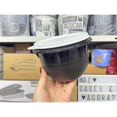 Imagem de Tigela Batedeira 1 Litro Preta com Tampa Branca - Tupperware