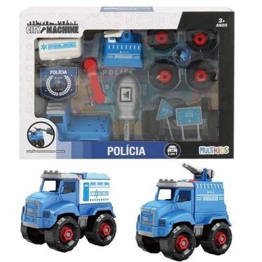 Imagem de City Machine Policia Monte Seu Veiculo MULTIKIDS-
