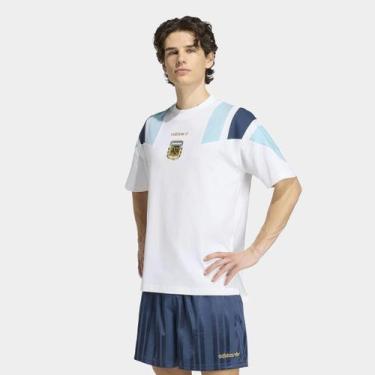 Imagem de Camiseta Argentina EQT Adidas Originals Masculina, Branco, G