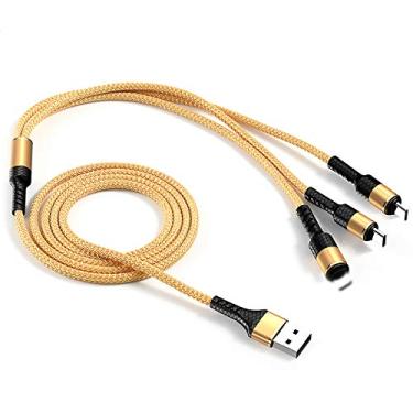 Imagem de Cabo de carregamento USB 3 em 1 linha de carregador múltiplo tipo C Substituição do conector micro USB para, Samsung cabo de carregamento