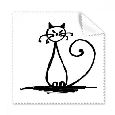 Imagem de Cacheado Tail Gato Sorriso Sit Line Pano de limpeza para tela de telefone, 5 peças