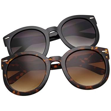 Imagem de Óculos de sol femininos com círculos grandes e grandes inspirados no designer grinderPUNCH, 2 Pack Saver - Dark Lens, Large