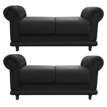 Imagem de Kit 02 Recamier Barcelona Suede Preto