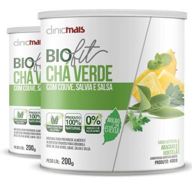 Imagem de Kit 2 Solúvel Biofit Chá Verde Adoçado Com Estévia 200g Clinicmais