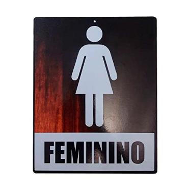 Imagem de Placa Decorativa de Parede em Madeira - Banheiro Feminino