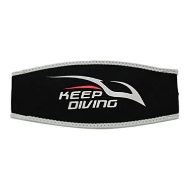 Imagem de Máscara de neoprene Snorkel de mergulho livre de mergulho mergulho mergulho confortável com tira para cabeça 22,2 cm - Preto Prata