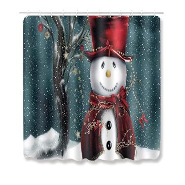Imagem de Boneco de neve de natal capa de banheiro almofada de chão tapete de banho 3 pcs conjunto closestool tapete de banheiro tapete de flanela macio absorvente tapete de banho, SDXR02, cortina de chuveiro 180