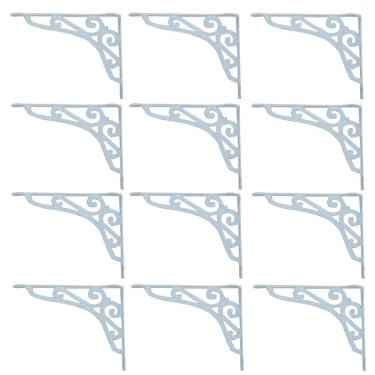 Imagem de Kit 12 Cantoneiras Brancas Suporte Parede Prateleira 20x25cm