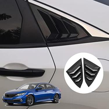 Imagem de GZBFTDH Acessórios para persianas de janela lateral traseira do carro, para Honda 2016-2019 Air Vent Scoop Shades Cover Auto Exterior (TXW)