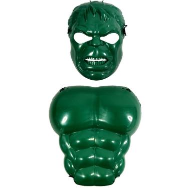 Imagem de Kit Fantasia Infantil Máscara e Peitoral Super Herói Hulk Verde