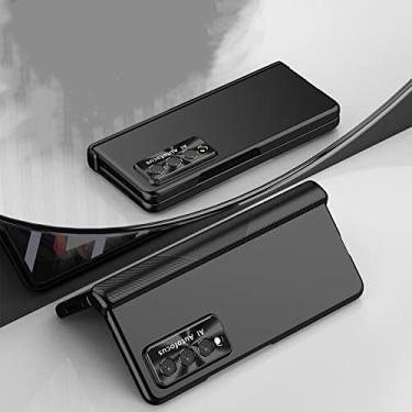 Imagem de Suporte de caneta anti-queda estojo rígido para Samsung Galaxy Z Fold 3 5G Fold4 Fold 4 Fold3 Zfold3 com filme de vidro temperado, preto, para Z Fold 4