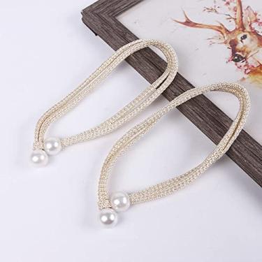 Imagem de 2 peças prendedor de cortina de pérola prendedor de cortina prendedor de fivela para trás fivela de bola pendurada fivela para trás acessórios de cortina decoração de casa, bege 2 peças