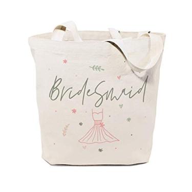 Imagem de The Cotton & Canvas Co. Sacola de ombro e bolsa de mão moderna para casamento, praia, compras e viagens, Floral Bridesmaid, Large