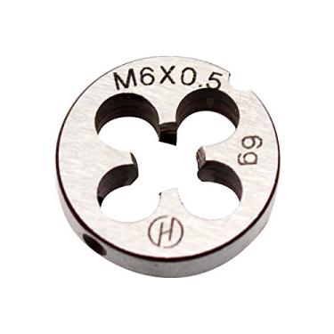 Imagem de 6 mm x 0,5 métrico mão direita redondo, matriz de rosca de máquina M6 x passo de 0,5 mm