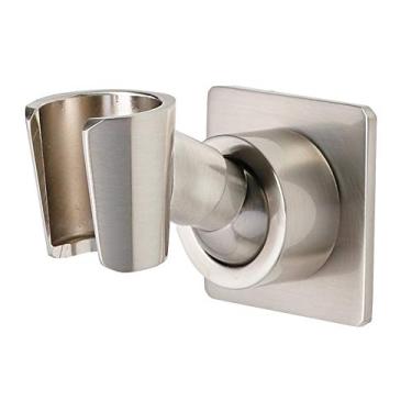 Imagem de Suporte de chuveiro de metal portátil para varinha de chuveiro, suporte adesivo de parede, suporte de spray de chuveiro de latão níquel escovado, instalação de cola sem perfuração