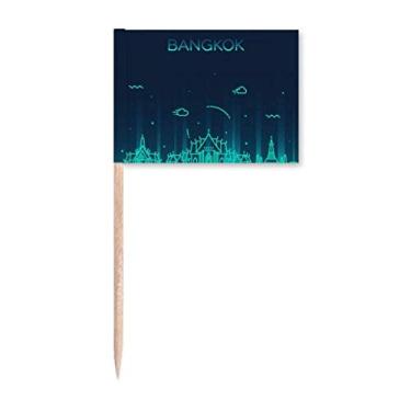 Imagem de Topo de bandeiras para palito de dente Thai Culture Shadow Bangkok Decoração de festa