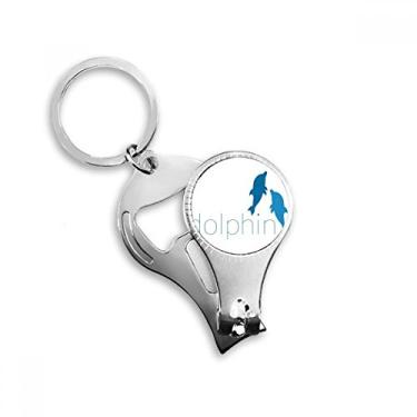 Imagem de Blue Ocean Dócil Dois Golfinhos Alicate de unha Chaveiro Abridor de Garrafas Cortador