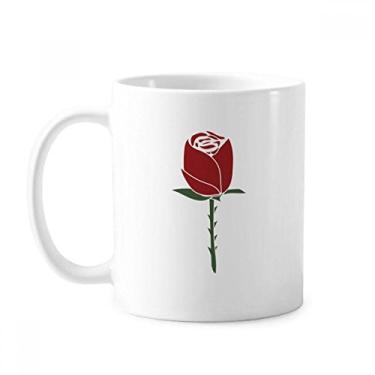 Imagem de Caneca com estampa de flor de cravo vermelho cerâmica xícara de porcelana de café louça