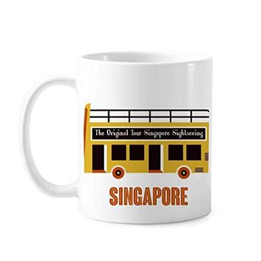 Imagem de Caneca Sightseeing de Singapura, ônibus, cerâmica e café, xícara de porcelana