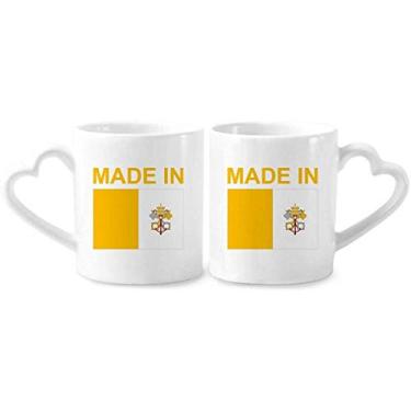 Imagem de Feito na cidade do Vaticano país amor conjunto de canecas de porcelana de cerâmica para amantes de coração