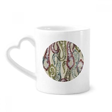 Imagem de Caneca clássica vermelha azul verde padrão abstrato caneca café cerâmica copo de coração de vidro