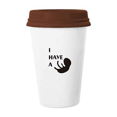Imagem de Body Pregnancy Baby Love Art Déco Presente Moda Caneca Café Vidro Pottery Cerâmica Copo Tampa Cerâmica