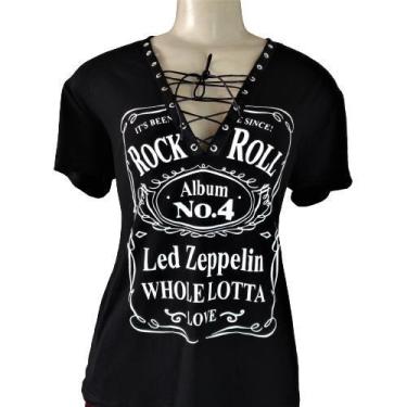 Imagem de Camiseta Baby Look Feminina Led Zeppelin Whole Lotta Love - Safira Roc