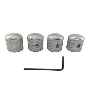 Imagem de Botões de controle de volume de peças de baixo para guitarra elétrica com furo hexagonal de parafuso de 2 mm, botão de controle de volume de tom de cúpula de metal