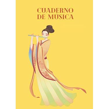 Imagem de Cuaderno de música: Cuaderno musical para niños y adultos Libreta pautada de partituras con pentagramas A4 100 páginas en blanco para escribir música