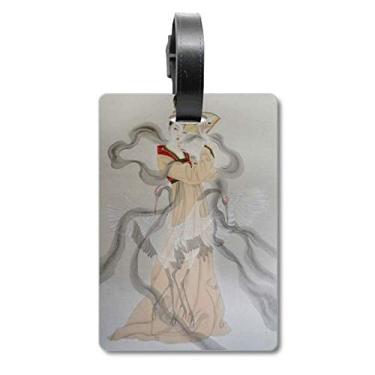Imagem de Bolsa de mala dobrável com pintura chinesa e etiqueta para cartão de bagagem