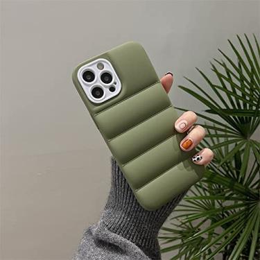 Imagem de Estojo de luxo fosco The Puffer para iPhone 14 13 12 11 Pro Plus XS Max X XR 7 8 Down Jacket Mobile Phone Shell Silicone macio, GR, para iPhone 14 Pro