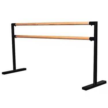 Imagem de Ballet Barre Barra de balé de madeira de ferro de camada dupla, haste de extensão móvel portátil, rolamento de carga 300 kg (Size : 2.5M/8.2FT)