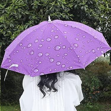 Imagem de Chapéu De Guarda-chuva, Chapéus De Guarda-chuva Engraçados, Chapéu De Guarda-chuva De Festa, Bonés De Chuva Dobráveis, Boné Dobrável Para Adultos E Crianças, Com Elástico, Para Golfe De Pesca Na P