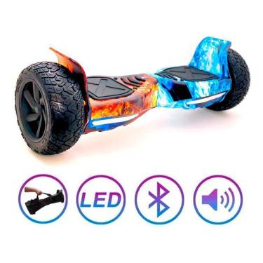 Imagem de Hoverboard Skate Elétrico 8.5 Offroad Led Bluetooth Fogo E