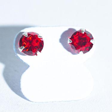 Imagem de Brinco Ponto de Luz Zircônia Rubi 5mm Prata 925 136804