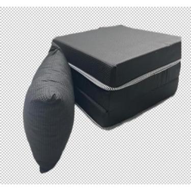 Imagem de Puff Multiuso Colchão + Travesseiro Solteiro 3 Em 1 Preto