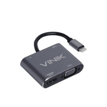 Imagem de Adaptador Type C 4-em-1 Para Hdmi Vga Pd E Usb 3.0 Vinik - At41vn