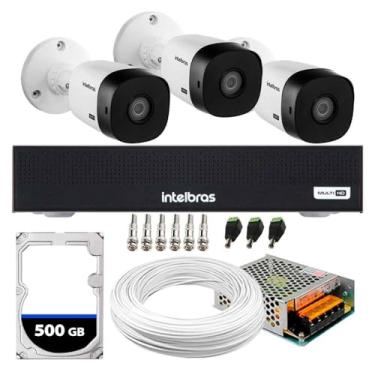 Imagem de Kit 3 Câmeras Intelbras Vhl 1220 B Full Hd 1080p Visão Noturna 20m Proteção Ip66 + Dvr Gravador Mhdx 1104-c 4 Canais + Hd 500gb