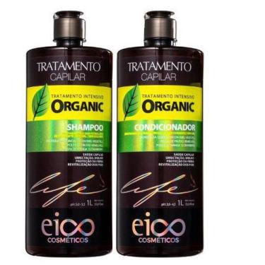 Imagem de Kit Shampoo Condicionador Tratamento Intensivo Organic 1L Eico Cosmeti