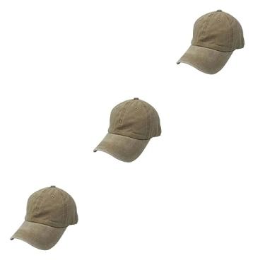 Imagem de 3 Pecas chapéus boné de beisebol ajustável chapéu da moda chapéu de perfil baixo lavar chapéu tingido chapéu de algodão tons de terra boné de baseball definir