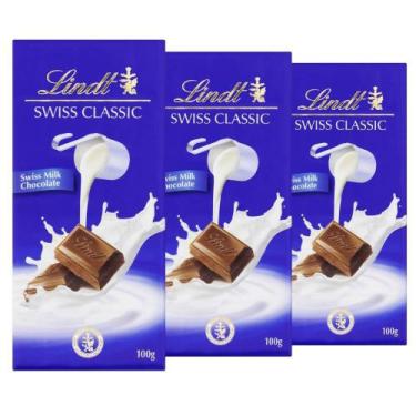 Imagem de Chocolate Ao Leite, Lindt Classic, 3 Barras De 100G