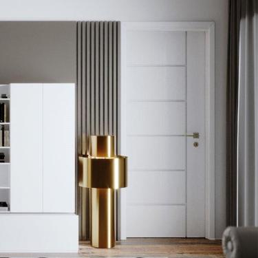 Imagem de Folha de Porta de Madeira 210x80cm Espessura 3,5cm MMC Eucaplac Frisada Elegance Eucatex Branco Max