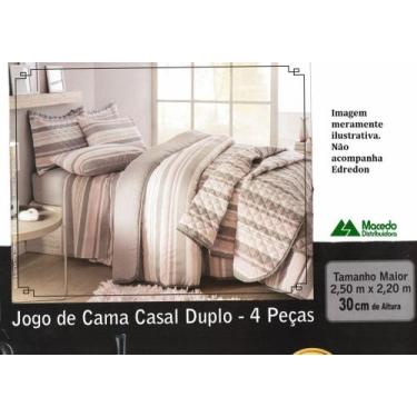 Imagem de Jogo De Cama Casal Duplo 4 Peças Realce Premium 140 Fios - Sultan