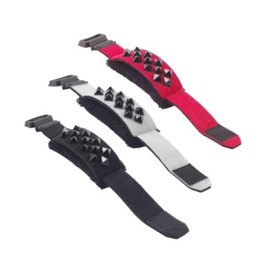 Imagem de Daconovo 3 pacotes de guitarra elétrica baixo corda muter guitarra traste envoltório amortecedor com rebites estilo punk apto para guitarra de 6 cordas acessórios de baixo de madeira