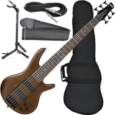 Imagem de Kit Contra Baixo 6 Cordas Ibanez Gsr206 Wnf Com Acessórios