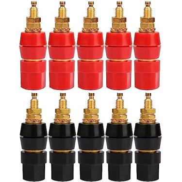 Imagem de 10 peças Conector de terminal de amplificador de terminal banhado a banana de 4 mm