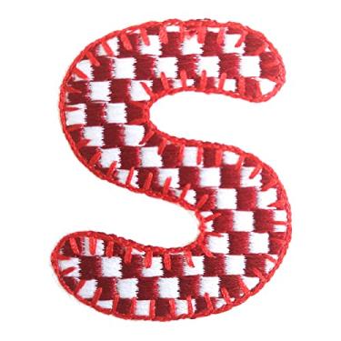 Imagem de 5 Pçs Patches de letras de chenille adesivos de ferro em remendos de letras universitárias com glitter, remendos bordados costurados para roupas chapéu camisa bolsa (Muticolor, P)